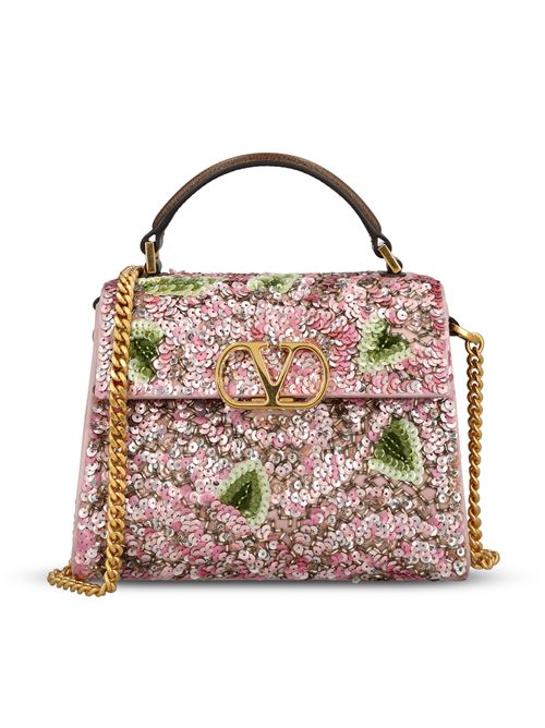 Borsa realizzata in raso e pailettes