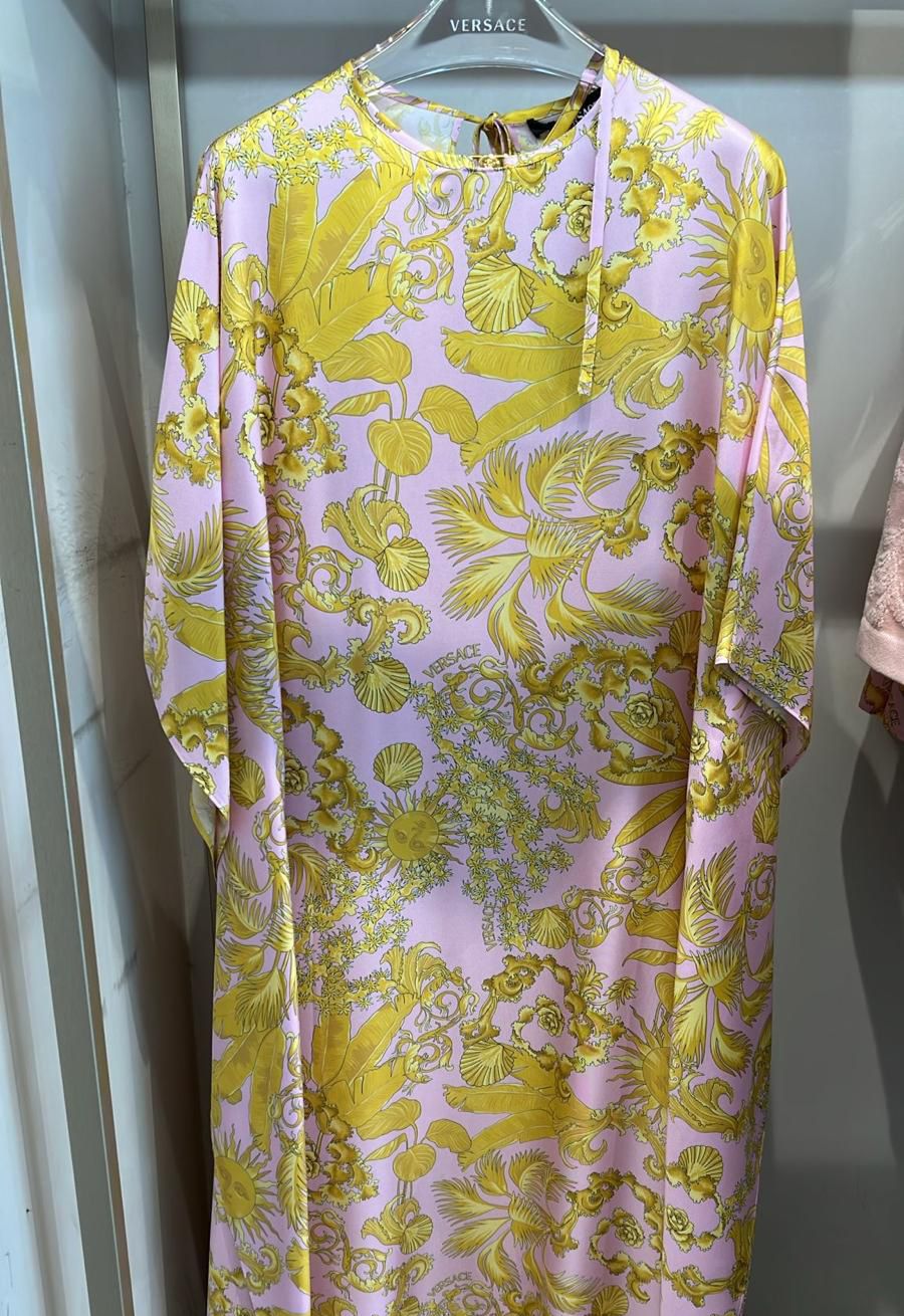Barocco Sun Print Silk Kaftan