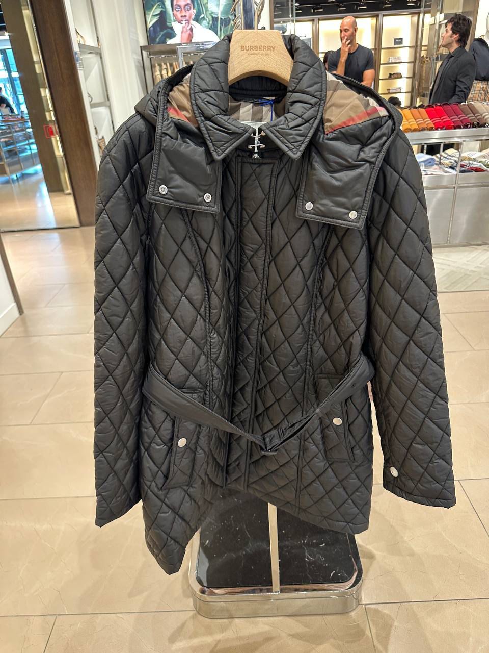 Diamond Quilted Belted Jacket