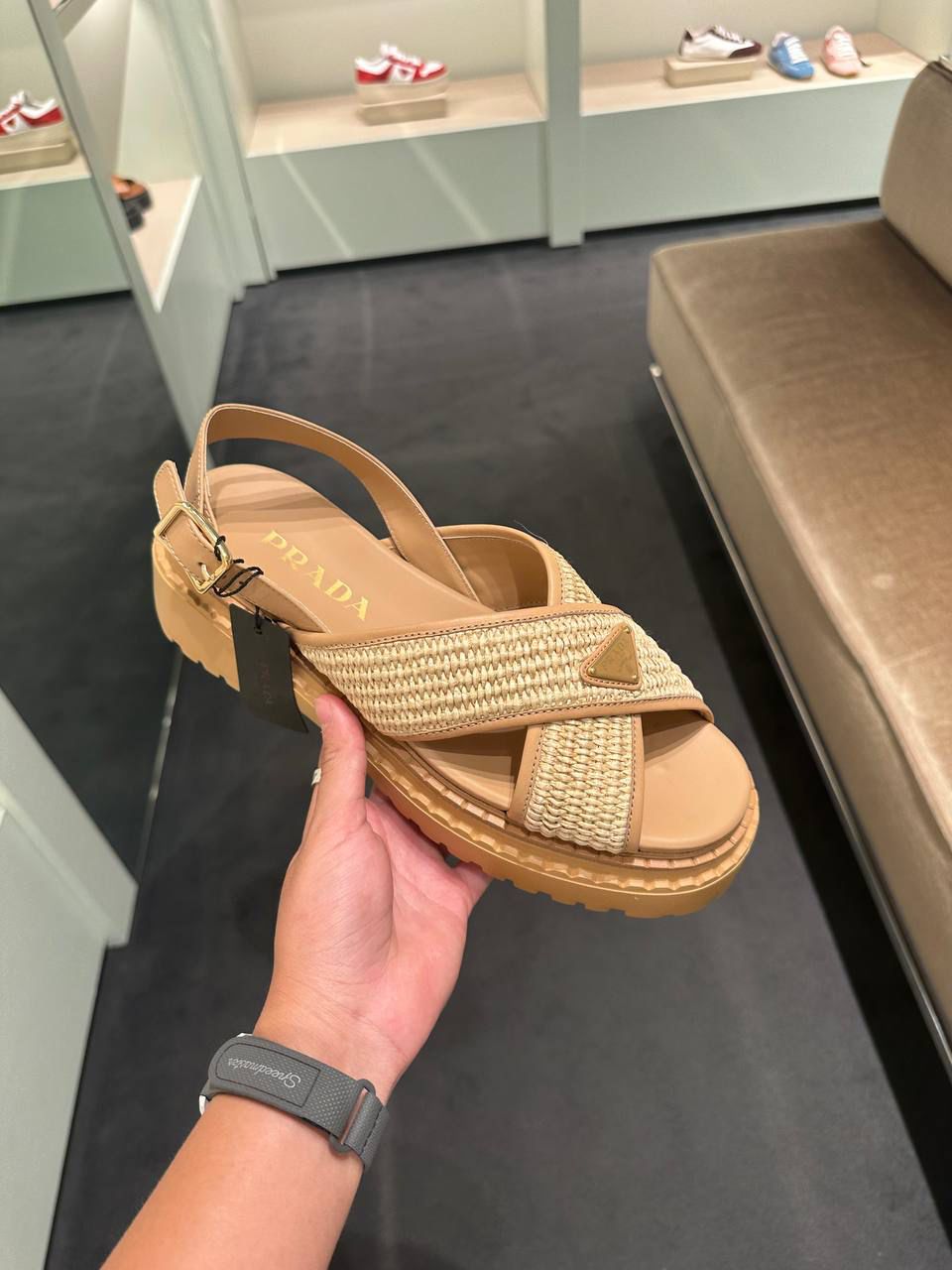 Raffia and Leather Sandals