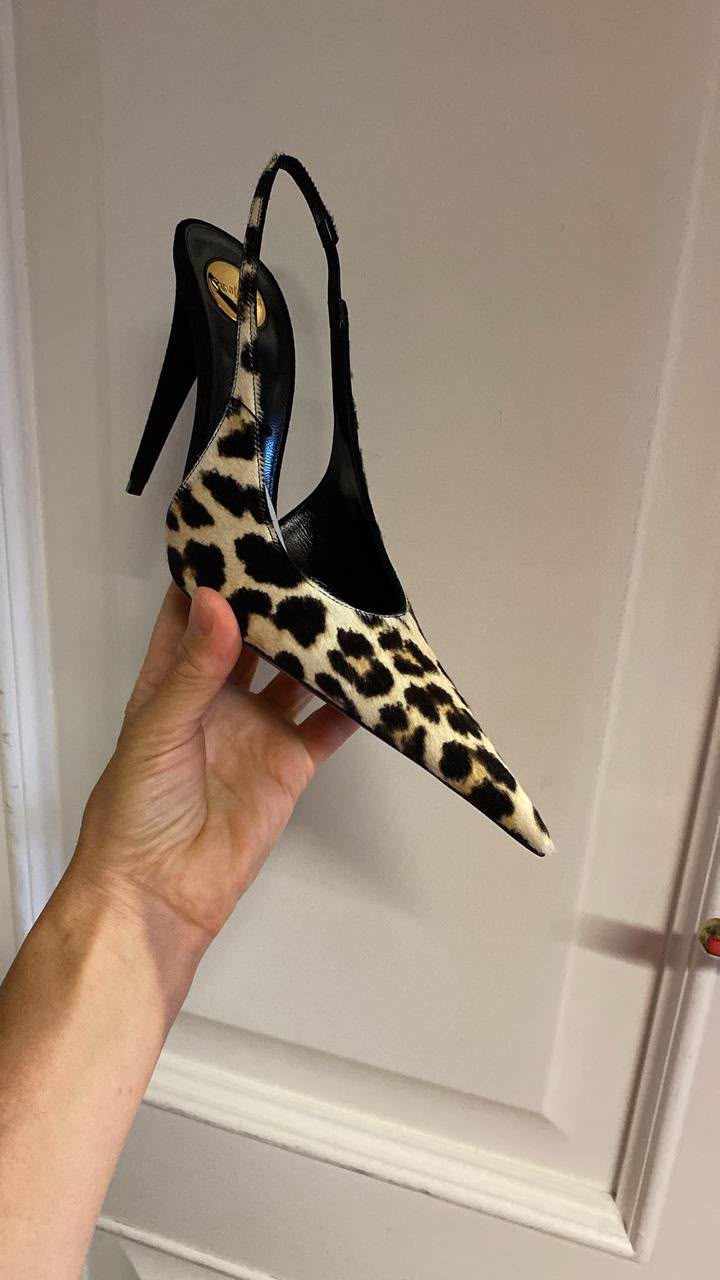 Leopard Print Slingback Pumps