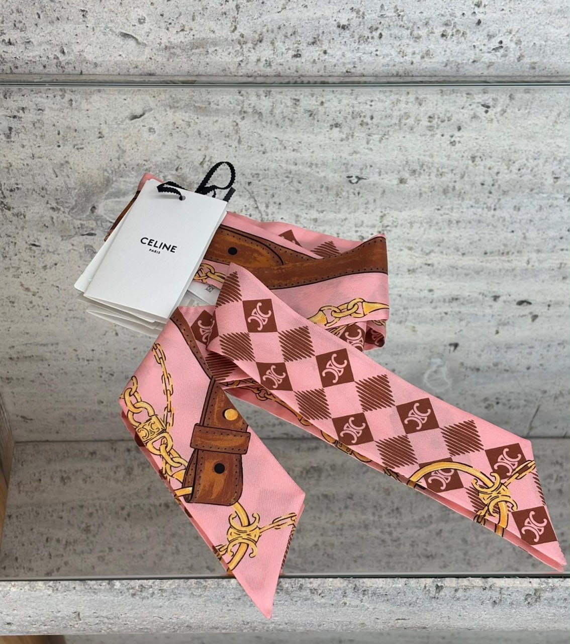 Skinny Scarf in Printed Silk