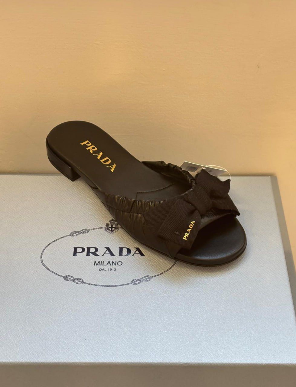 Prada Nappa Leather Slides with Bow