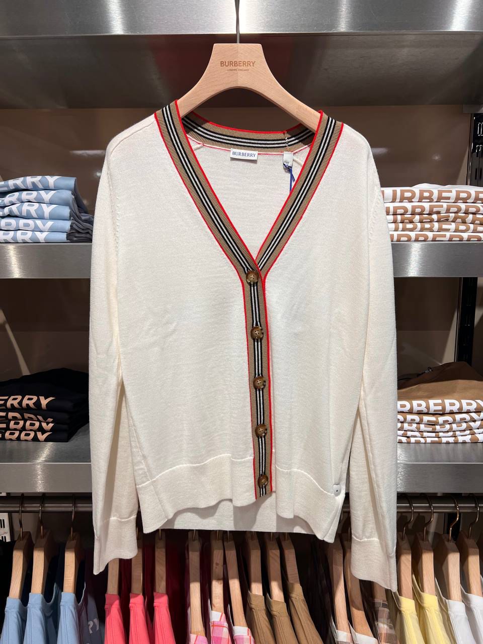 Icon Stripe V-neck Cardigan