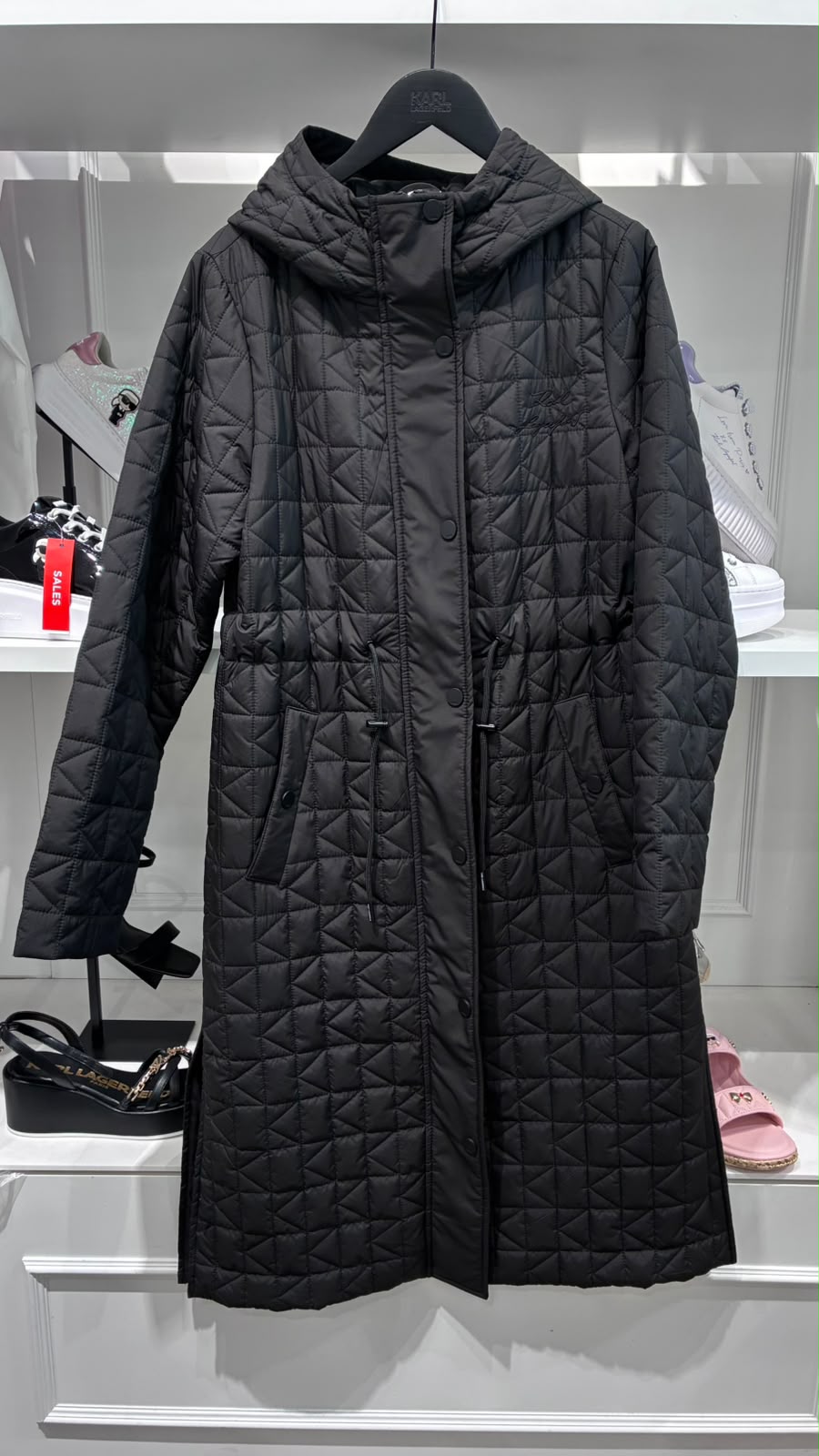 Quilted Hooded Long Jacket