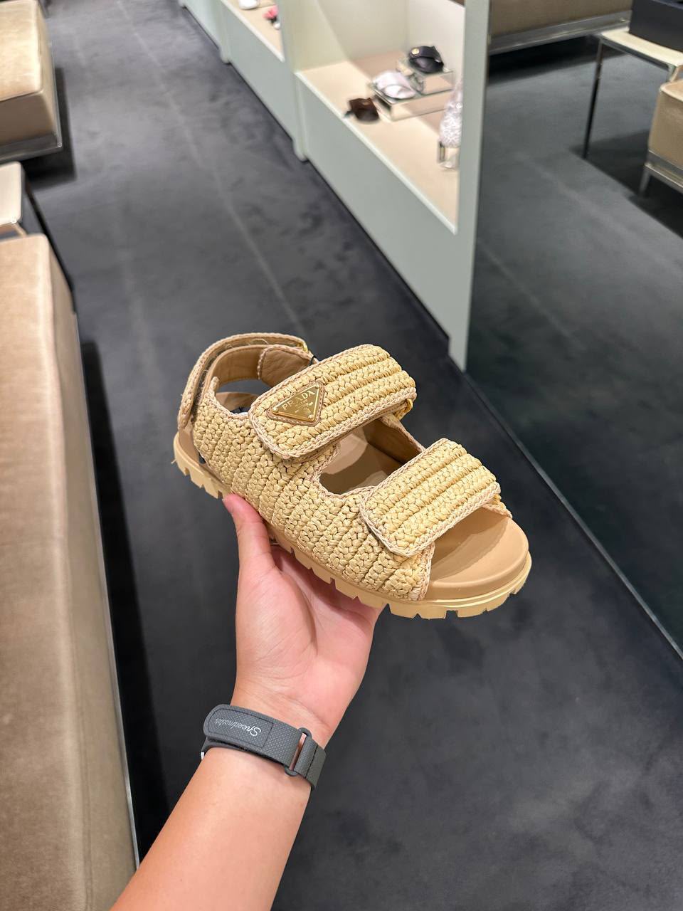 Crochet fabric sandals