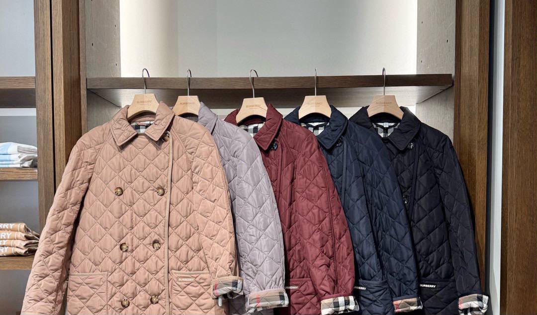 Diamond Quilted Double-Breasted Coat