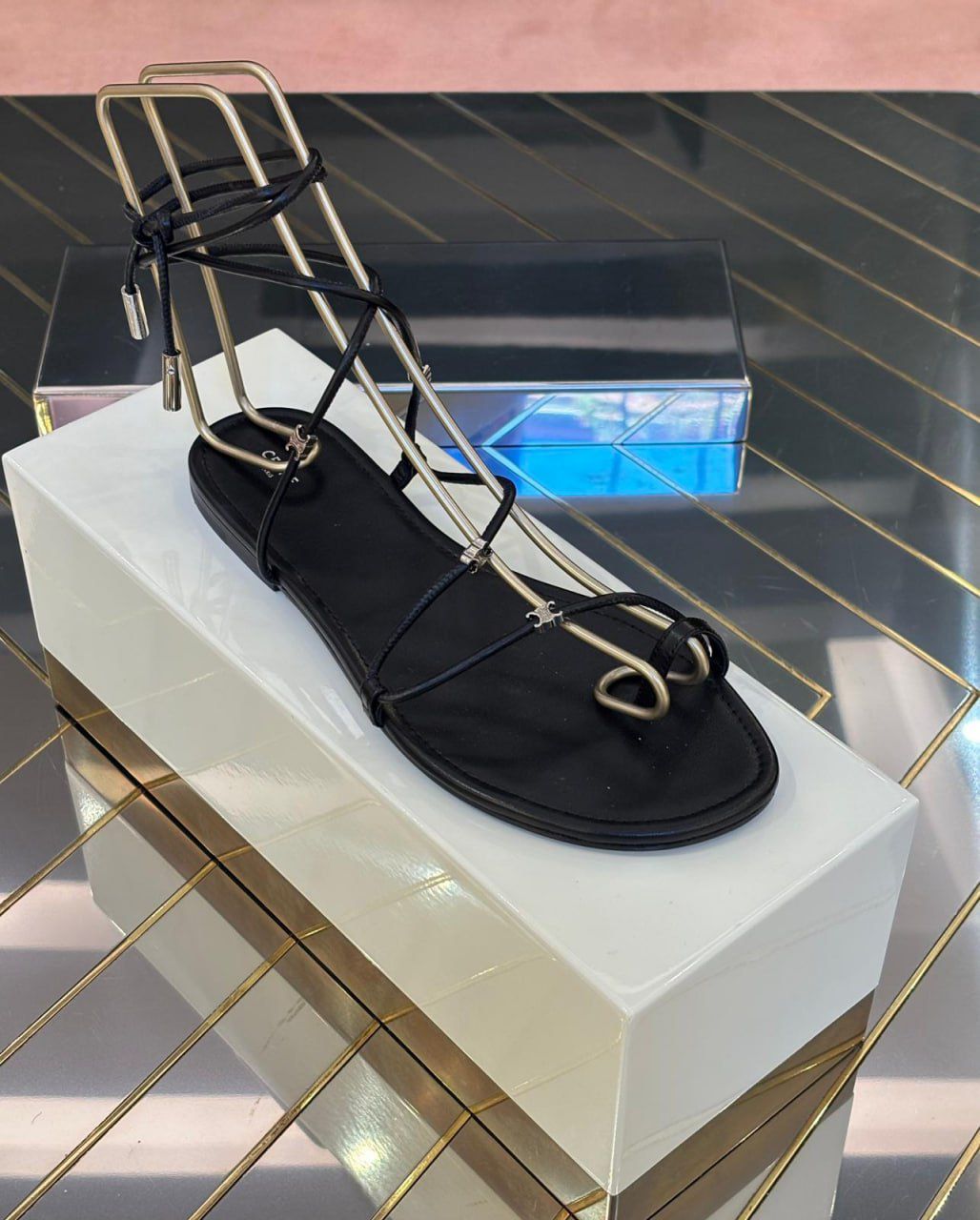 Triomphe Gladiator Sandal in Calfskin