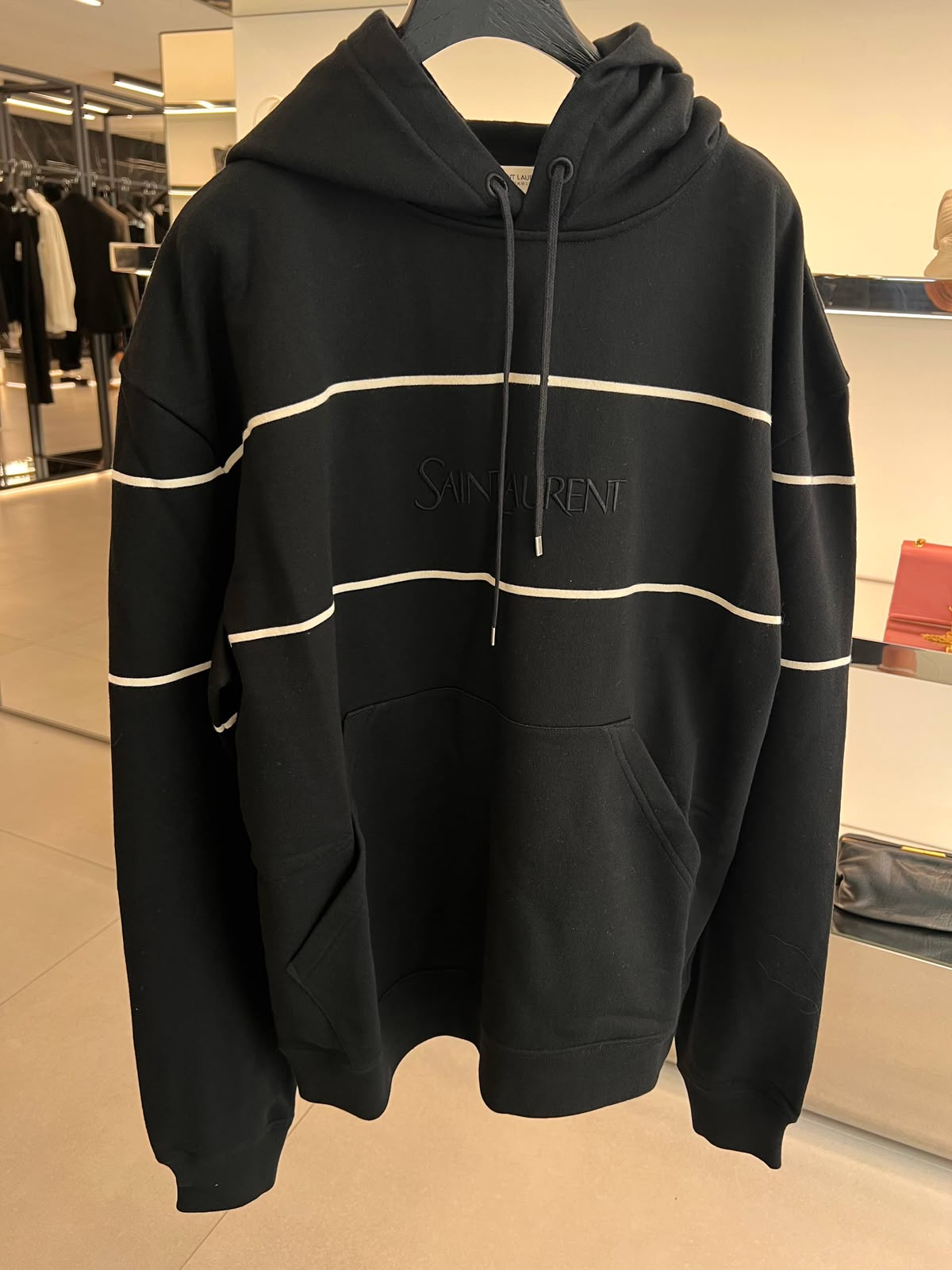 Striped Hoodie in Cotton Jersey