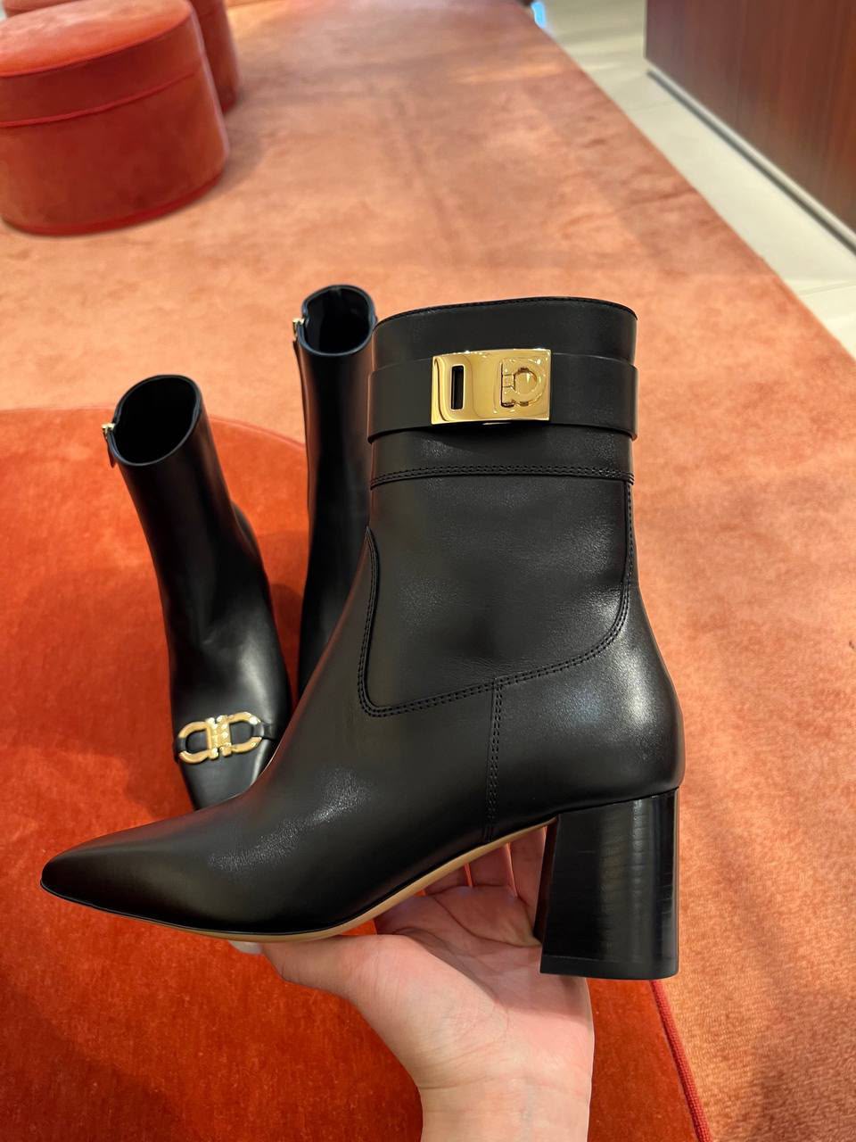 Gancini Buckle Ankle Boot