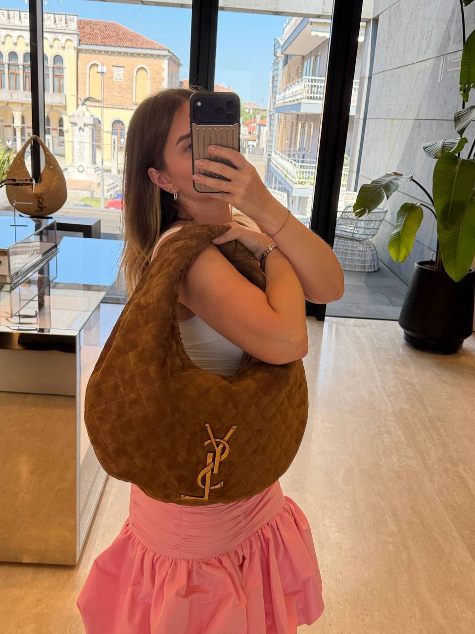 Le 5 à 7 Hobo Bag in Quilted Suede
