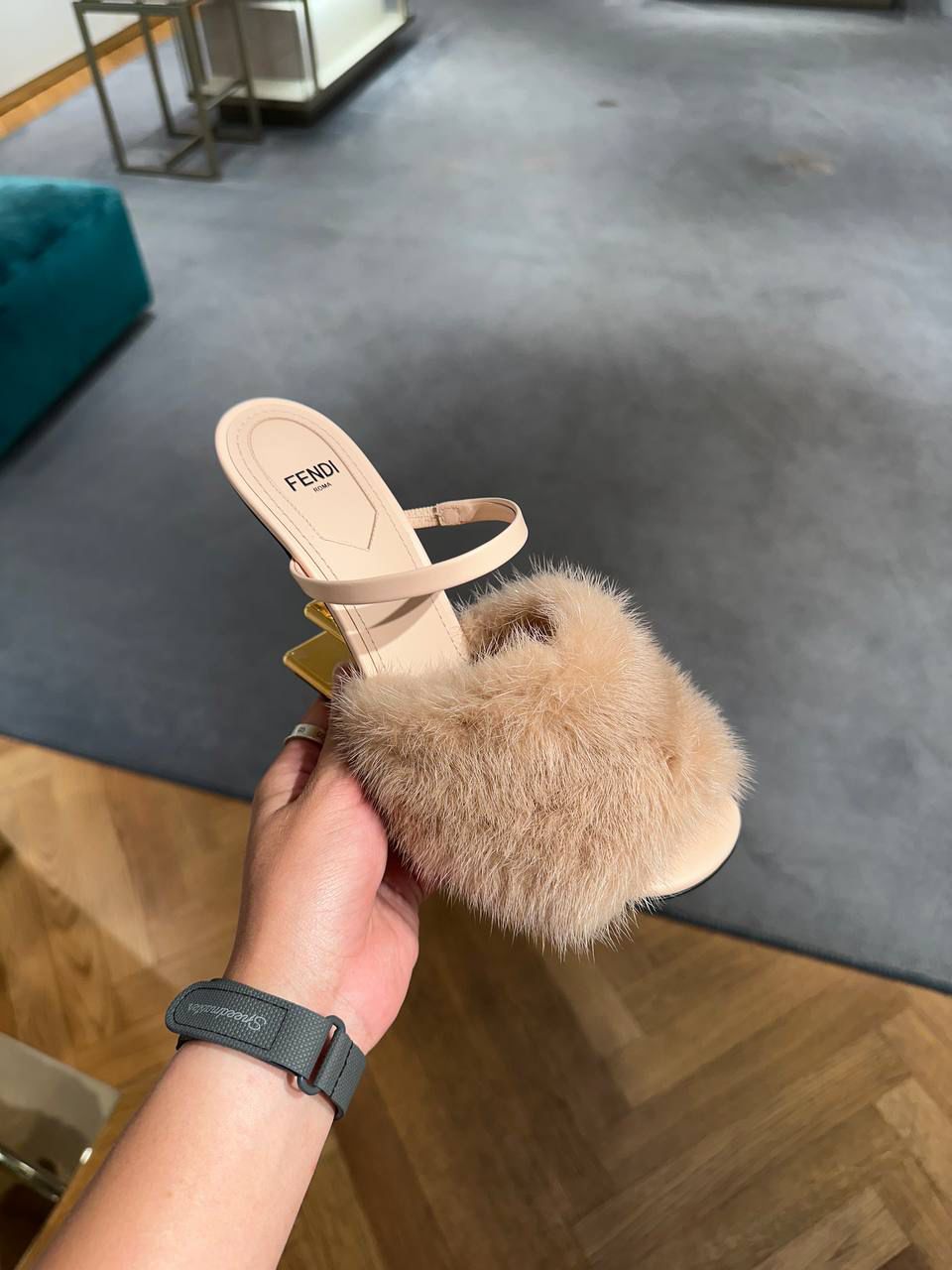 Mink Fur Slide Sandals