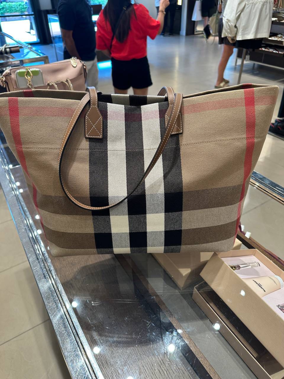 Medium Check Canvas Tote Bag