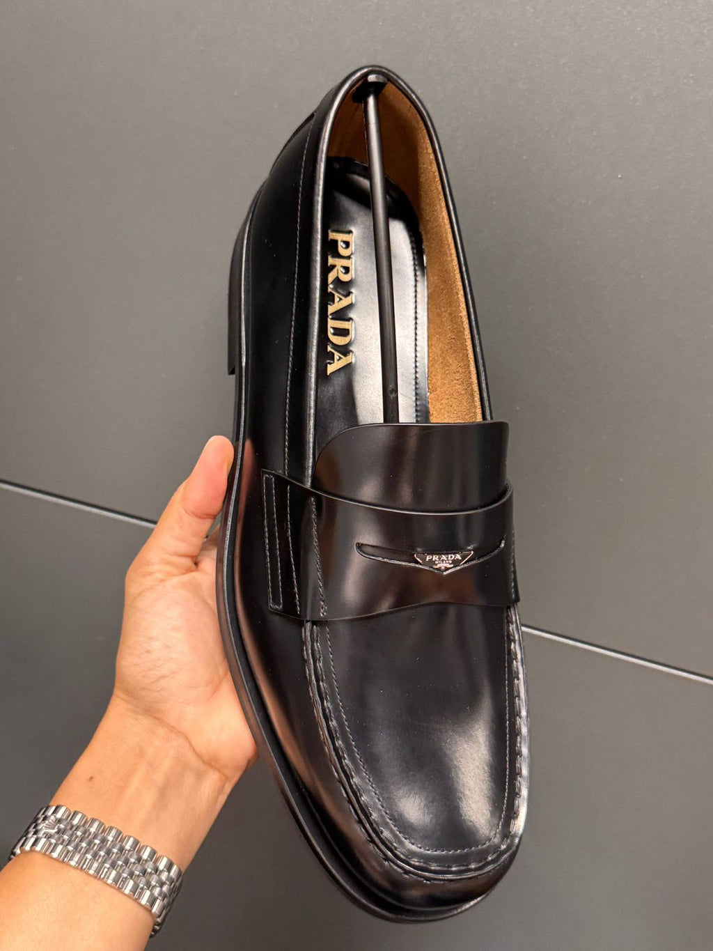 Brushed Leather Penny Loafers