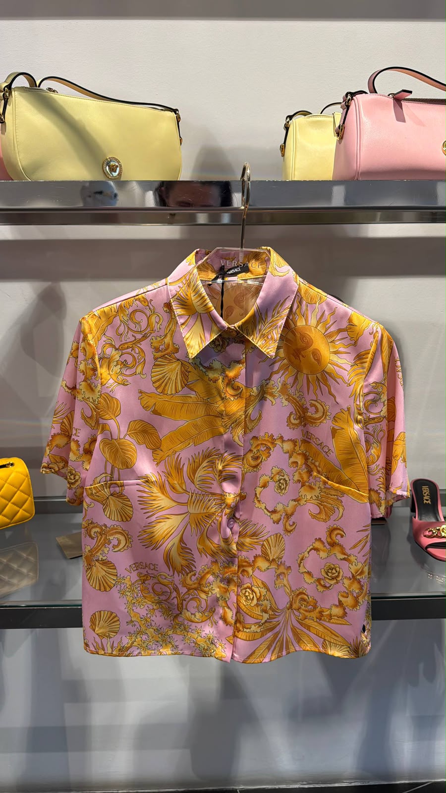 Le Soleil Baroque Print Silk Shirt