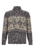 Chiné yarn cardigan