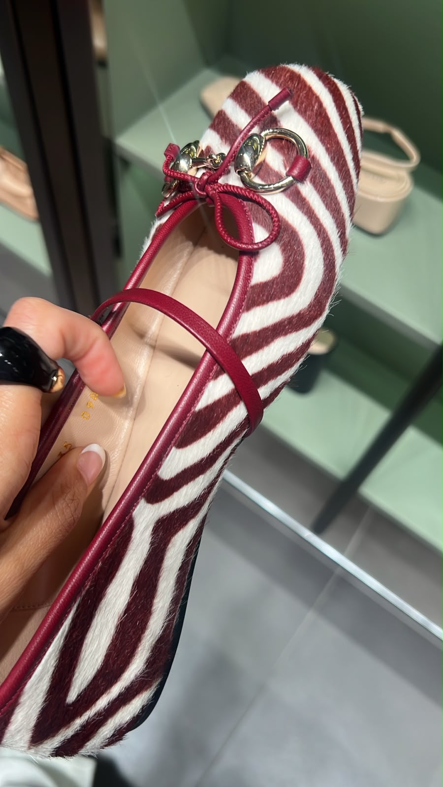 Horsebit Ballet Flat in Zebra Print Haircalf