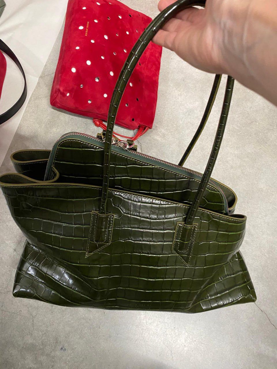 Crocodile-Effect Tote Bag