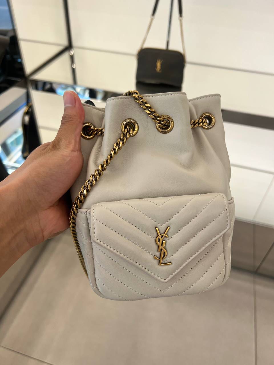 Teddy Bucket Bag in Quilted Lambskin