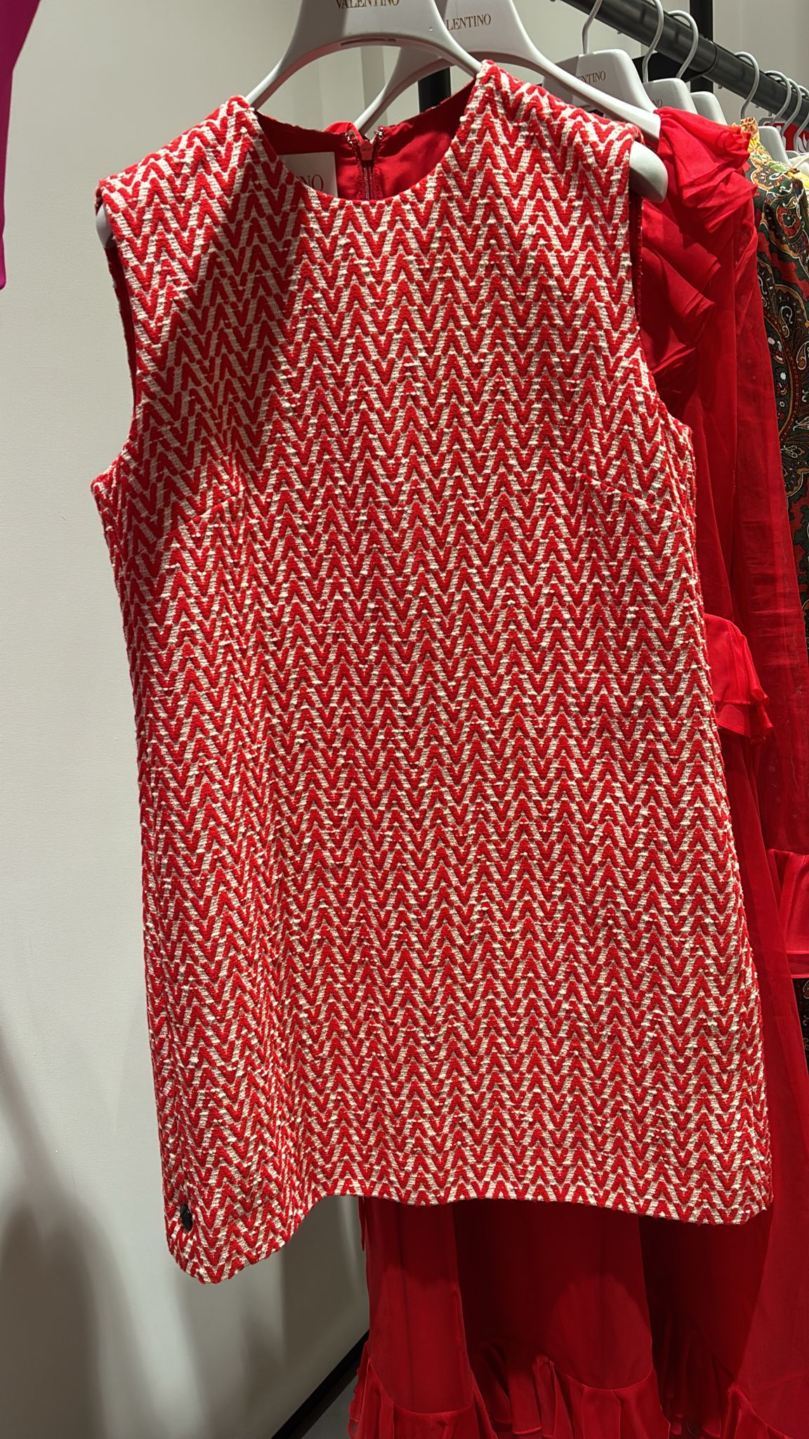Chevron Tweed Mini Dress