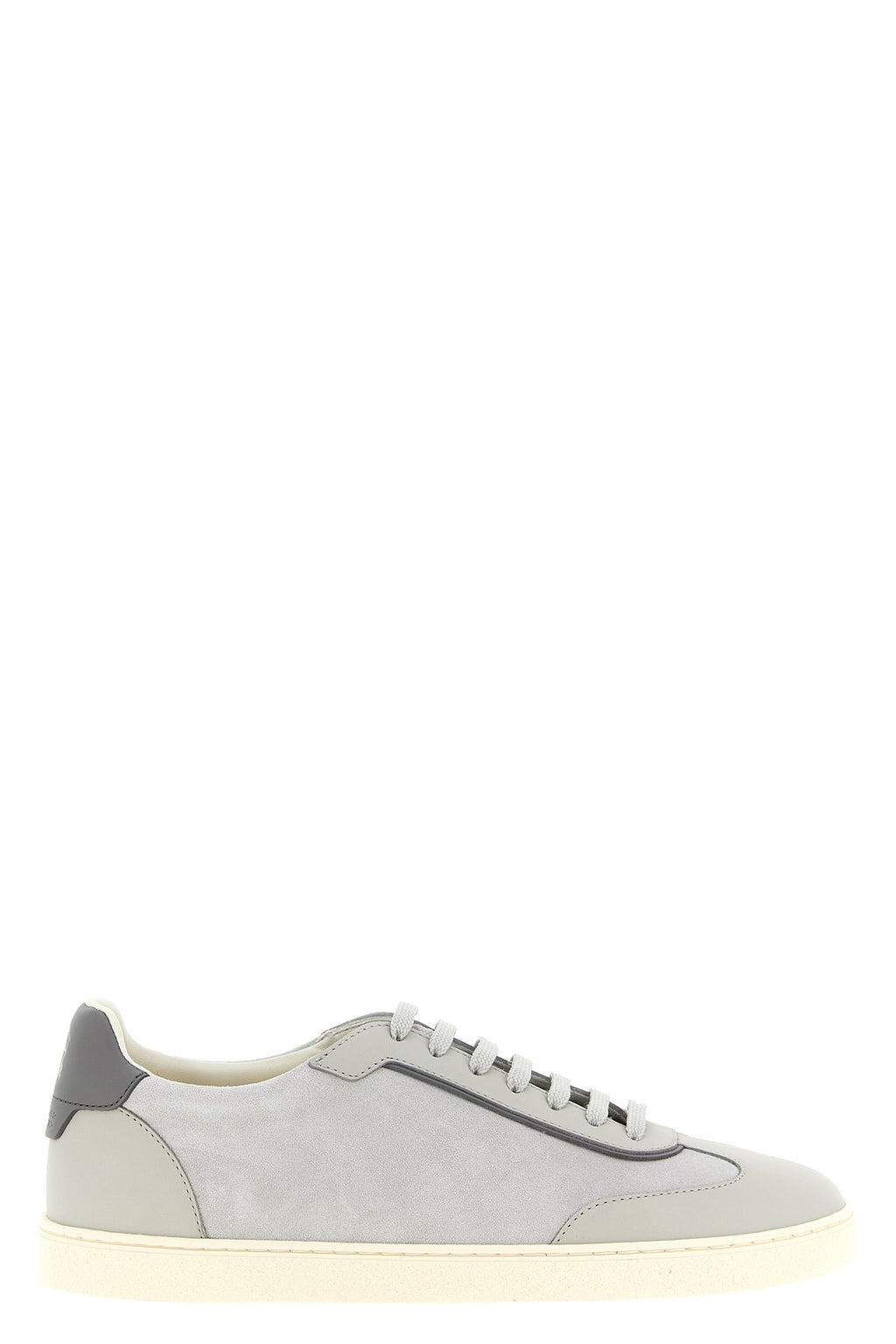 Leather and suede sneakers