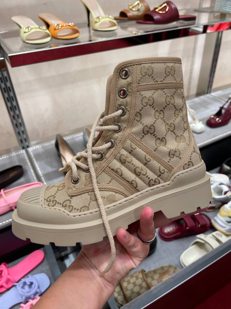 GG Canvas Ankle Boot