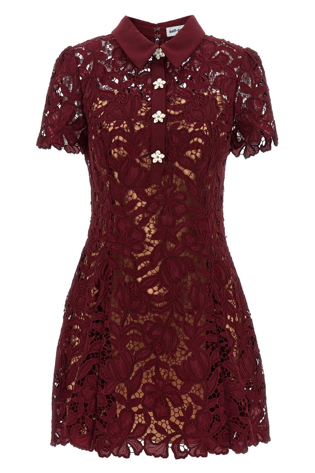 'Burgundy Lace Mini' dress