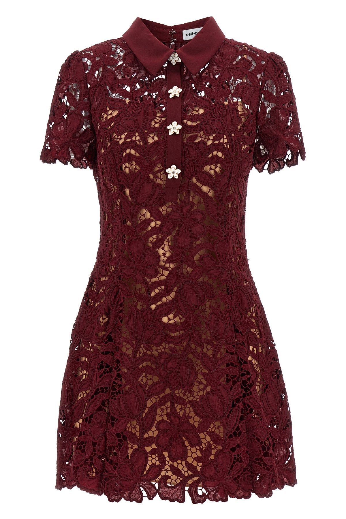 'Burgundy Lace Mini' dress