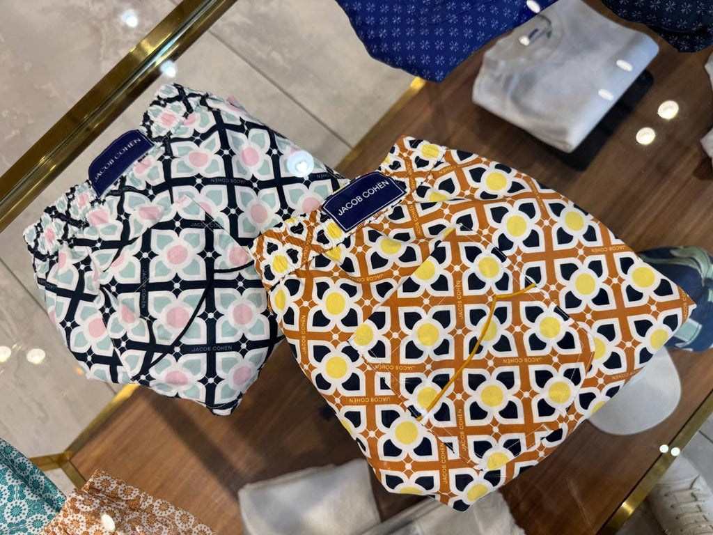 Geometric Print Swim Trunks