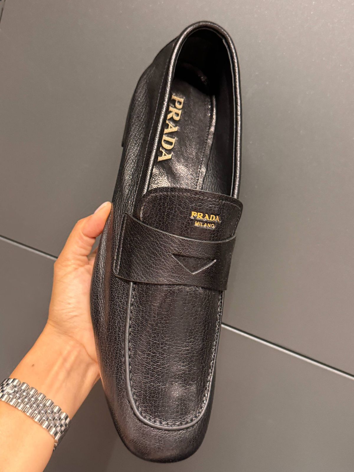 Brushed Leather Loafers