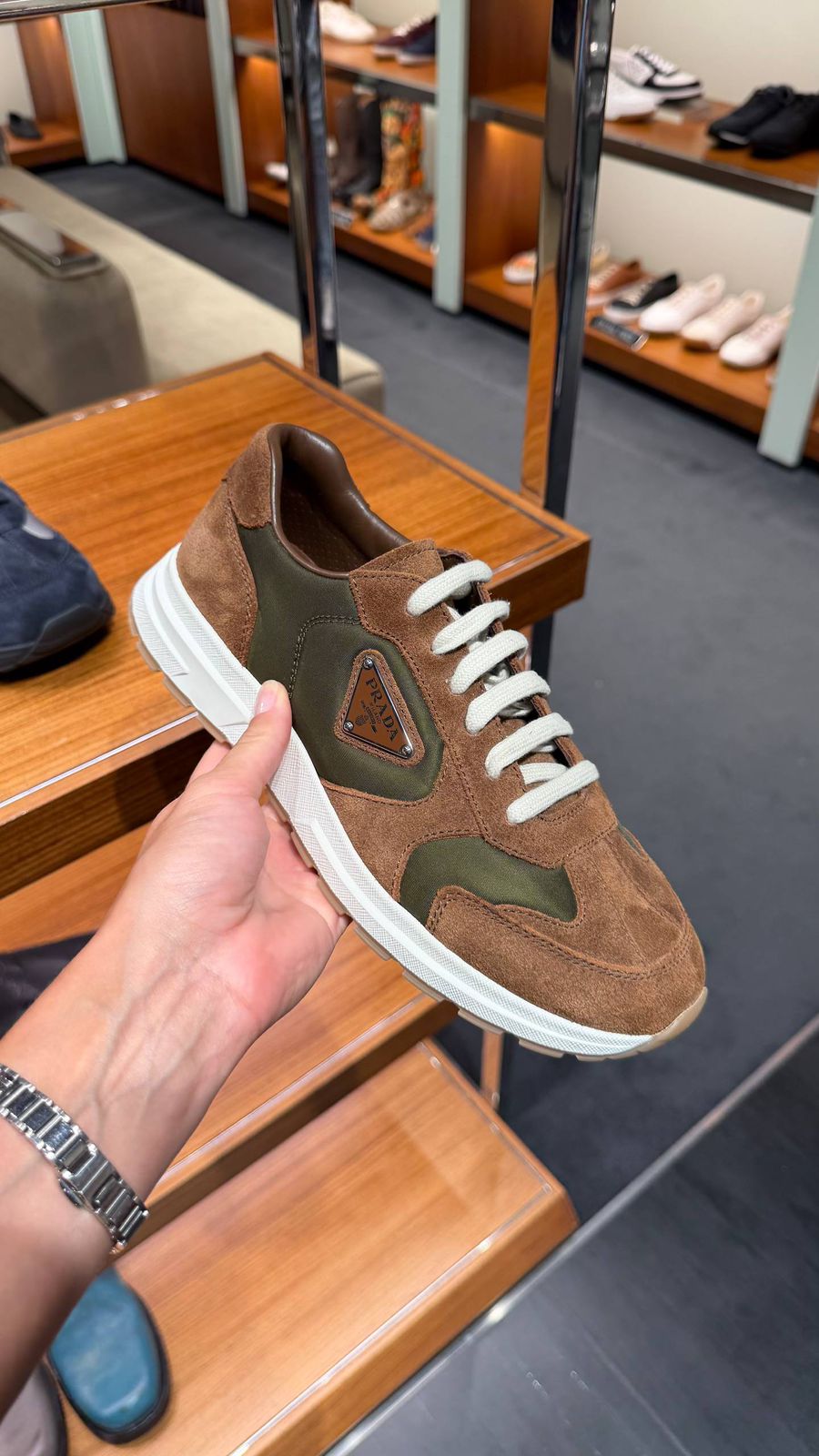 Suede and Re-Nylon Sneakers