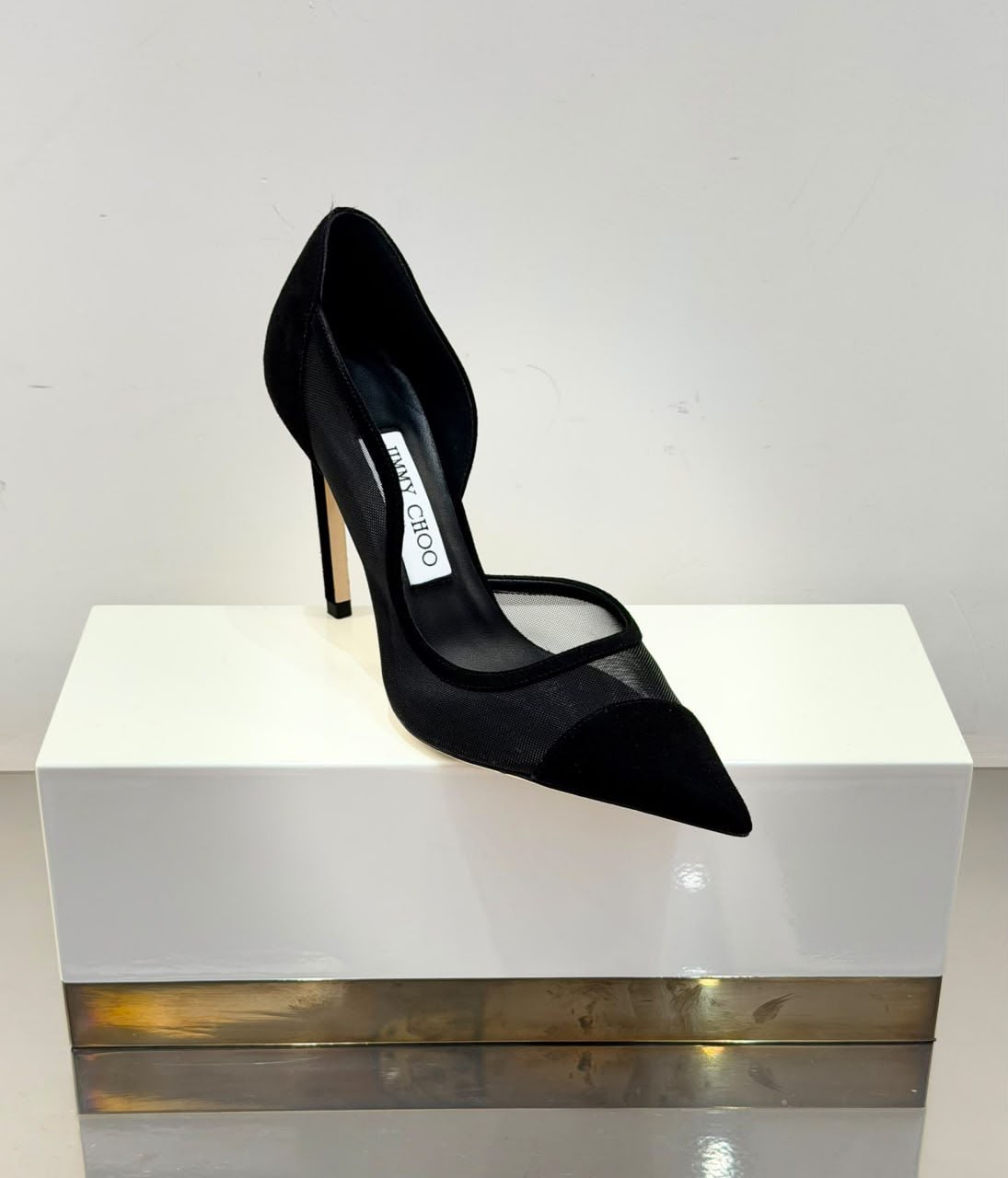 Love 100 Black Suede and Mesh Pumps