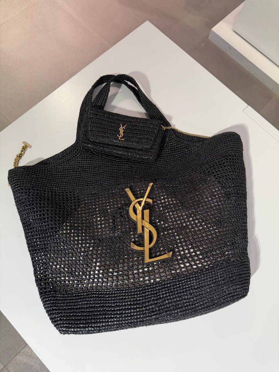 Saint Laurent Icare Maxi Shopping Bag in Crochet