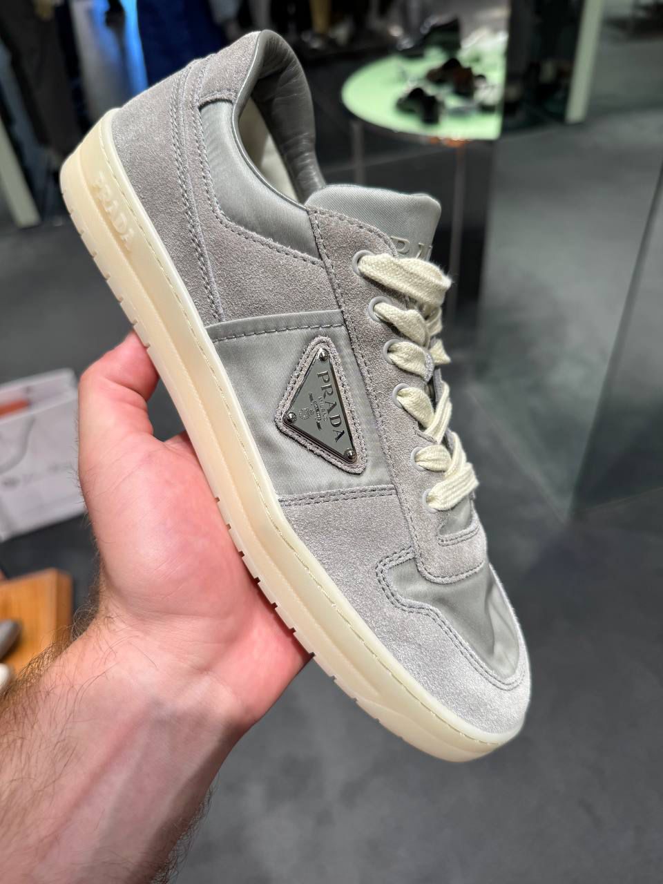 Suede and Technical Fabric Sneakers