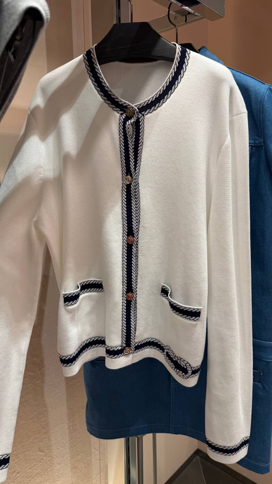 Contrast Trim Knit Cardigan