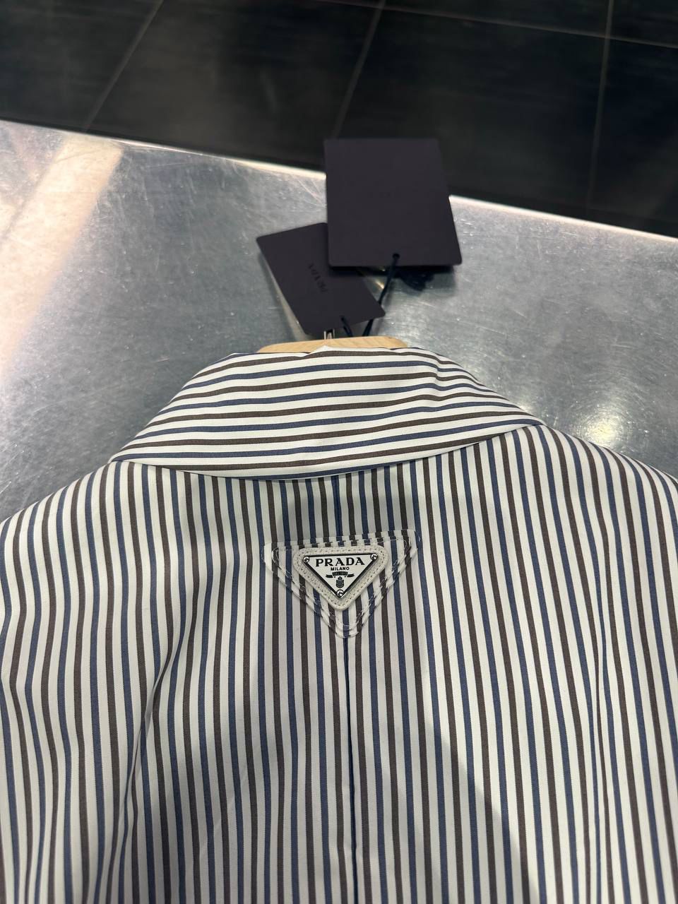 Striped Zip-Up Harrington Jacket