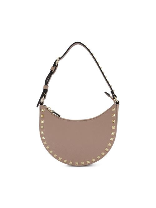 Mini borsa hobo Rockstud in Vitello granato