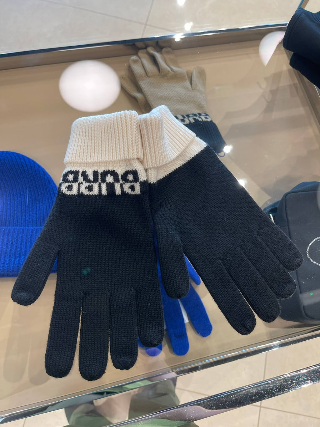 Logo Intarsia Wool Blend Gloves