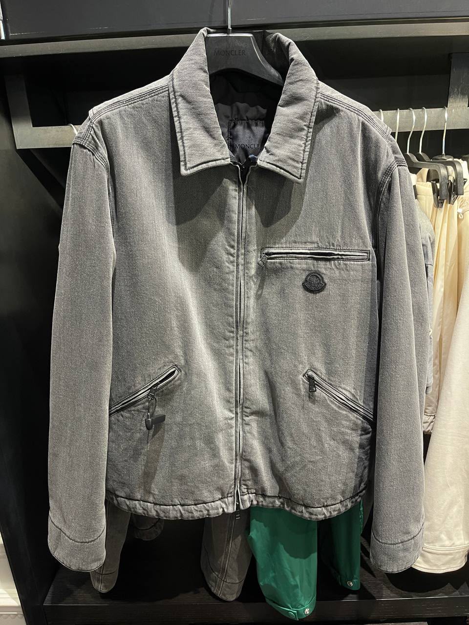 Washed Denim Zip-Up Jacket