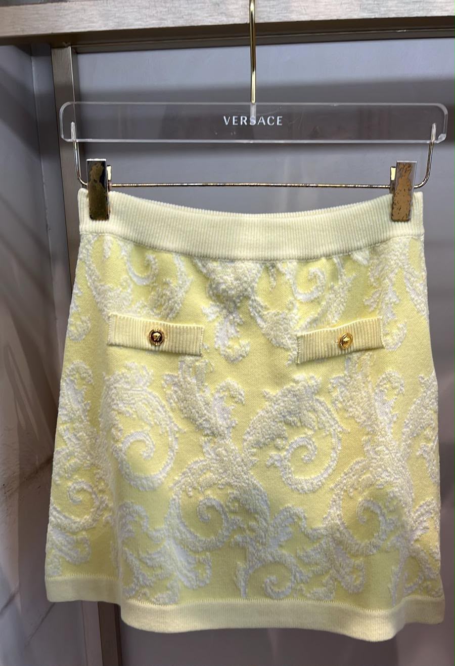 Barocco Jacquard Knit Mini Skirt