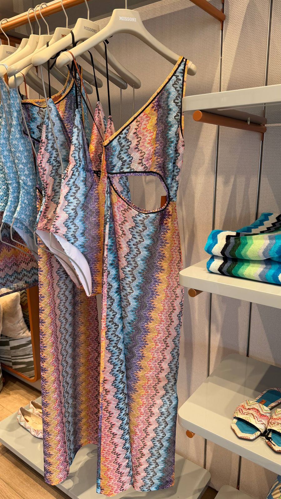 Zigzag Knit Cut-Out Maxi Dress