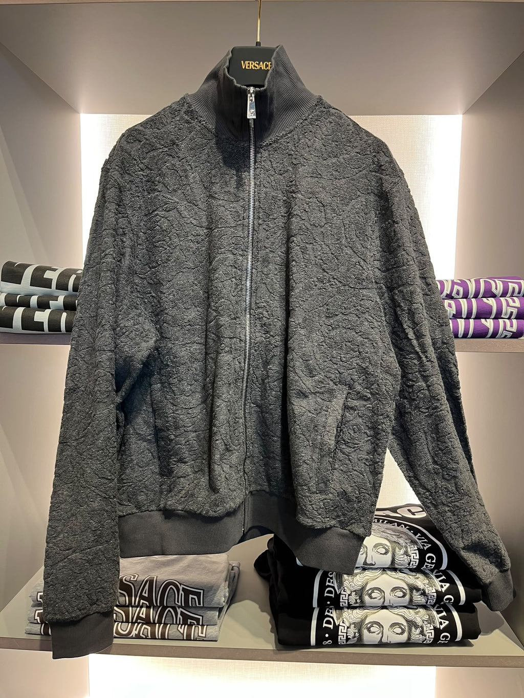 La Greca Jacquard Terry Zip-Up Jacket