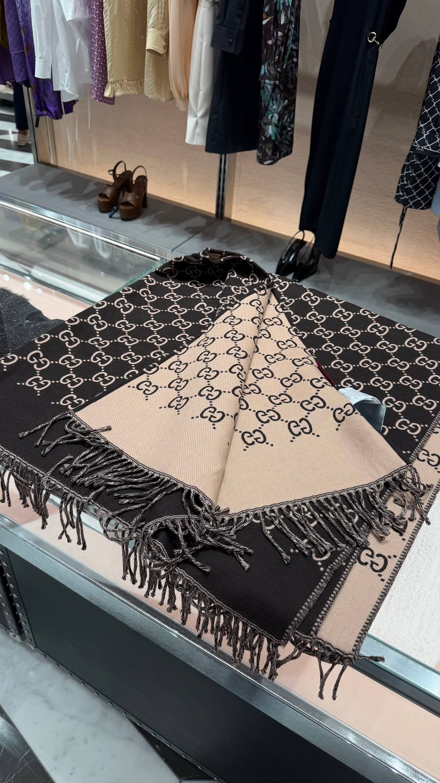 GG Reversible Wool Scarf