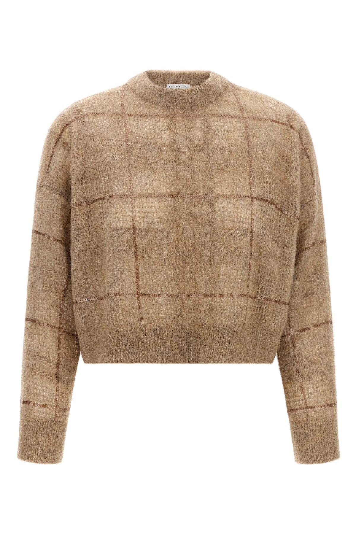 Sequin check sweater