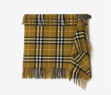 Check Wool Wrap Skirt