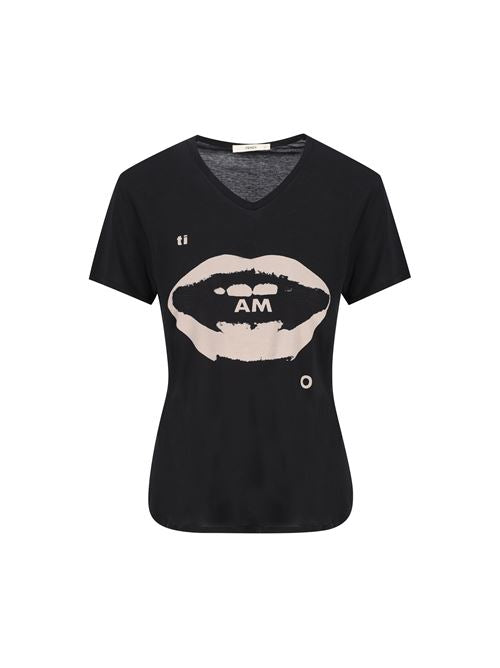 T-Shirt in Jersey di Cotone Organico con Stampa "Ti Amo"