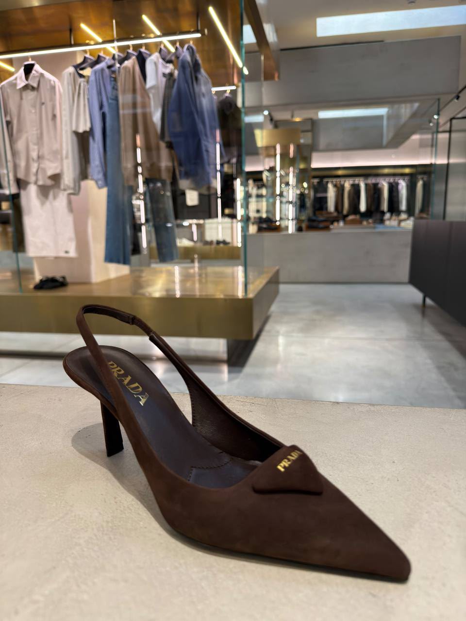 Suede slingback pumps