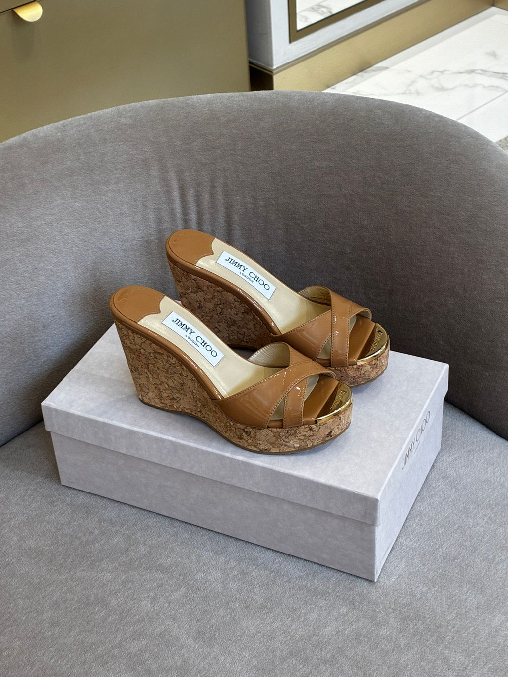 Dellena 100 Denim Wedge Sandals