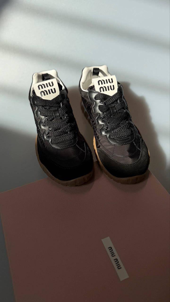 Technical Fabric and Suede Sneakers