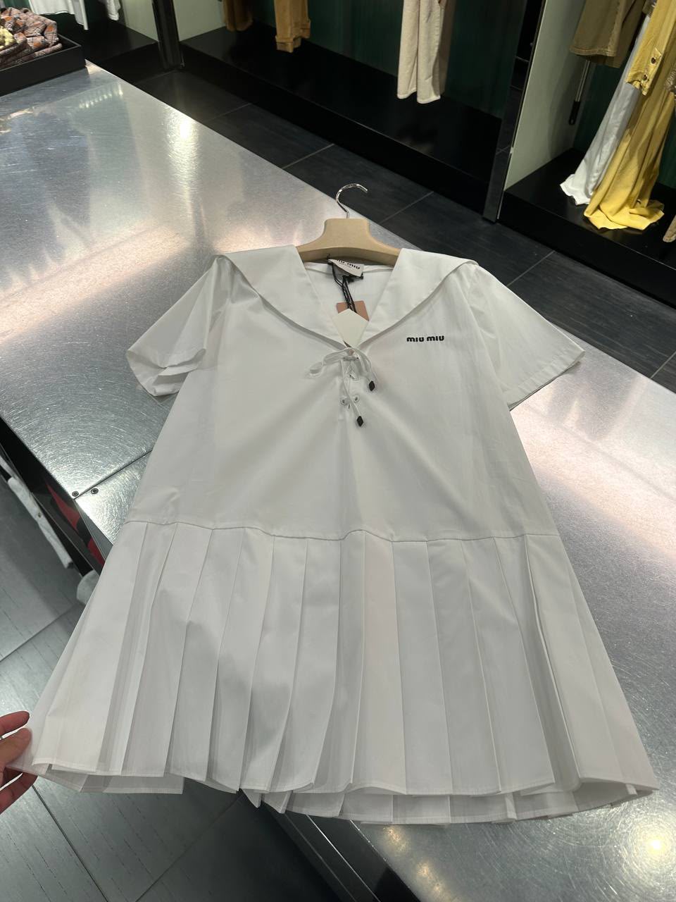 Poplin sailor collar dress